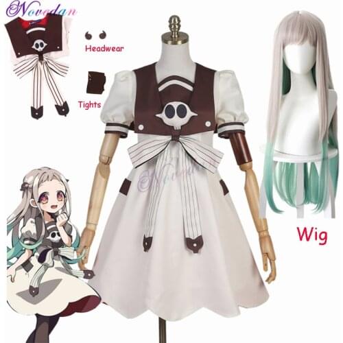 Anime Jibaku Shounen Hanako Kun Nene Yashiro Cosplay Costume Wig Women Dress for Halloween Party