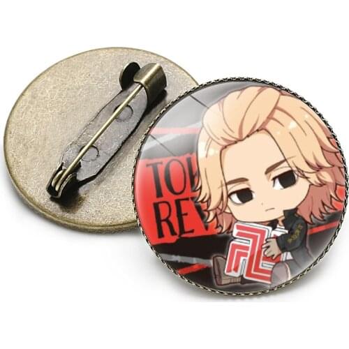 Anime Tokyo Revengers Badge Manjiro Ken Takemichi Hinata Atsushi Chibi Medal Pins Backpack Decoration Childrens Gift