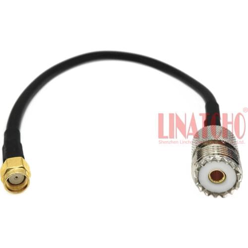 30cm 1ft rg58u coaxial rp sma male to SO239 UHF female jumper cable