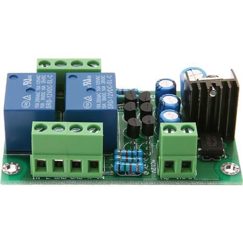 1pc Audio Speaker Protection Boards Assembled Stereo Loud Speaker Circuit Board Dual Channel Relay PCB Circuit Module 12-15V