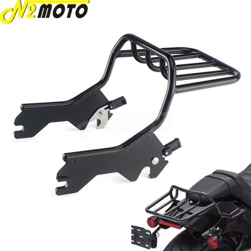 1x Motorcycle Two-up Sissy Bar Luggage Rack for Harley Softail Slim FLSL Street Bob FXBB Standard FXST FLDE FLHC FLHCS 2018-up