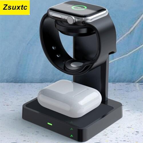2 In 1 for Apple Watch Earphone Box For Samsung Watch Earphone Box Wireless Charger For iWatch Airpods Wireless Charging Base