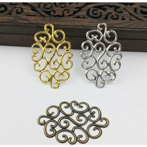 20pcs 31x48mm Filigree Wraps Metal Charms For Embellishment Scrapbook DIY Jewelry Metal Craft ear accessories