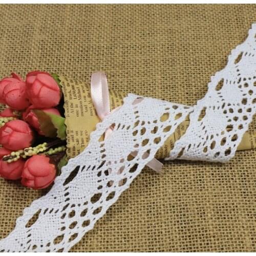 20yards garment accessory clothes hometextile bridal doll dress trim knit embroidery cotton crochet clunny lace 4.5cm DIY ribbon