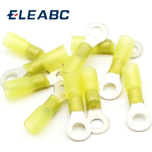 50pcs RV5.5-6 Yellow Ring Insulated Wire Connector Crimp Terminal Cable Connector waterproof Thermal shrinkable terminal