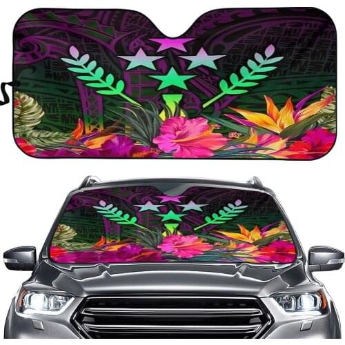 Auto Accessories UV Protect Foldable Sunshade Polynesia Pohnpei Art Pattern Print Sun Shade for Car Front Window Heat Reflector