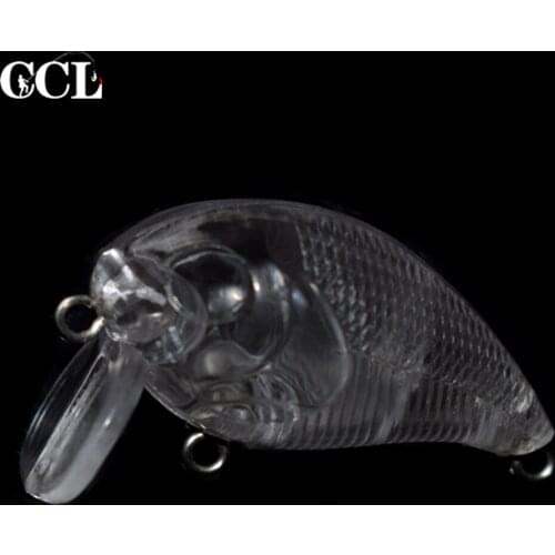 CCLTBA 20pcs/lot Mini Unpainted Crankbait 4.5cm 6.1g Rattle Wobbler Crank Bait Fishing Lure Blank Bait Fishing Tackle