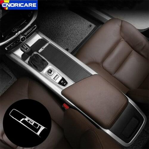 Center Console Gearshift Armrest Box Frame Decoration Cover Trim For Volvo XC60 2018 2019 LHD Car Styling Accessories