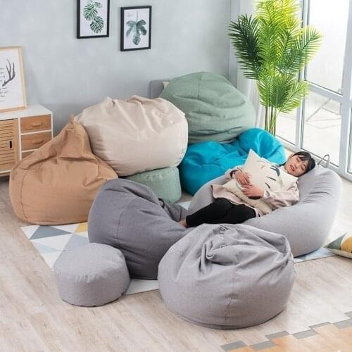 Lazy Sofa Cover Bean Bag Seat Cover For Living Room Tatami Relaxing Chair Couch Cover Lazy Beanbag Without Inner Filler