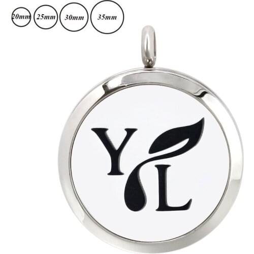Hot 20mm/25mm/30mm/35mm Perfume Diffuser Necklace Aroma Essential Oils locket 316L Stainless Steel necklace 10pads