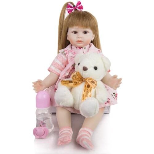 New Style Reborn Baby Girl Doll Toys Cloth Body Stuffed Realistic Princess Doll Baby Toy For Wholesale Toddler Birthday Gifts