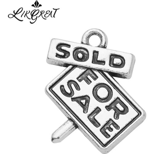 LIKGREAT SOLD FOR SALE Words Tag Charm Antique Silver Color Metal Letter Charm for DIY Handmade Accessories Jewelry Making