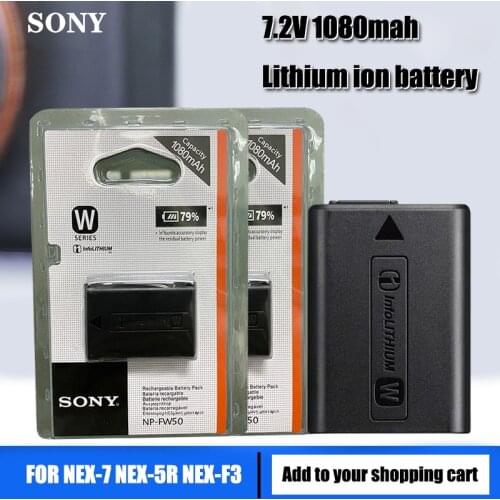 Sony Original 7.2v NP-FW50 NP FW50 NPFW50 1080mah Lithium Rechargeable Battery NEX-7 NEX-5R NEX-F3 NEX-3D Alpha a7II Camera Cell