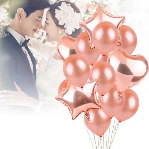 Rose Gold Foil Balloon Set Helium Confetti Love Birthday Wedding Party Decor 2018 Newest
