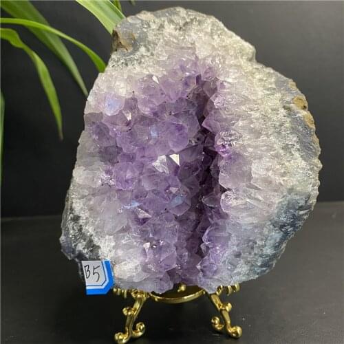 Natural Purple Amethyst Cathedral Quartz Crystal Cluster Mineral Specimen from Brazil