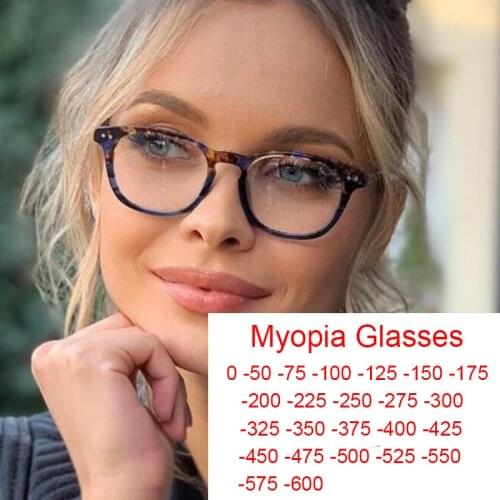 High-Grade Materials Glasses Frame Green Orange Printing Anti Blue Light Myopia Glasses Women Clear Lens Durable Eyeglasses Men