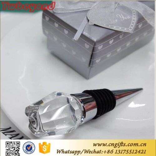 Wholesale 60pcs/lot Kids Birthday Party Supplies Crystal Rose Wine Bottle Stopper Favors Wedding Door Gift for Guest