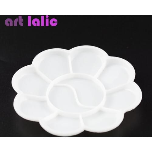 Artlalic 1pcs White Plum Blossom Liquid Color Painting Drawing Nail Art Palette Dish Gel Polish Design Manicure Nail Tools
