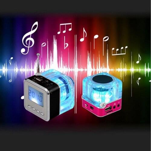 Potable Music MP3 Player Speaker with USB cable Nizhi tt-028 Mini USB MicroSD Card FM Radio LCD Display Speaker r57