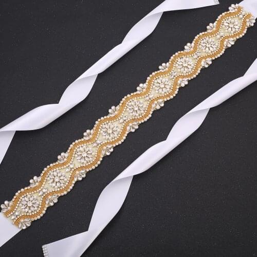 SESTHFAR Handmade Crystal Wedding Sash Belt Bling Rhinestone Stones Bridal Belts for Wedding Gown Plus Size