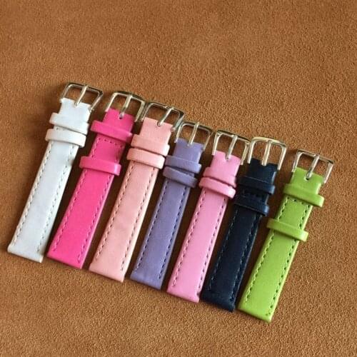 Fashion Colours Genuine leather 14mm 16mm watch straps for Girls
