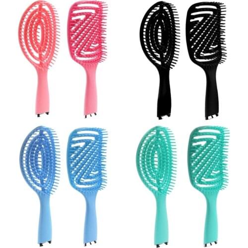 2pcs Professional Detangling Brush Comb for Curly Wavy Wet Dry Thick Long Knotted Hair Brush Tool Salon Home Use