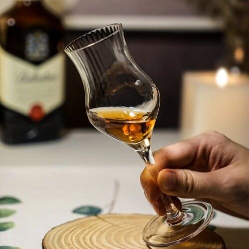 Professional Single Malt Scotch Whisky Glass Crystal Pure Whiskey Copita Nosing Goblet Wine Brandy Snifter Handmade Stripe Cup