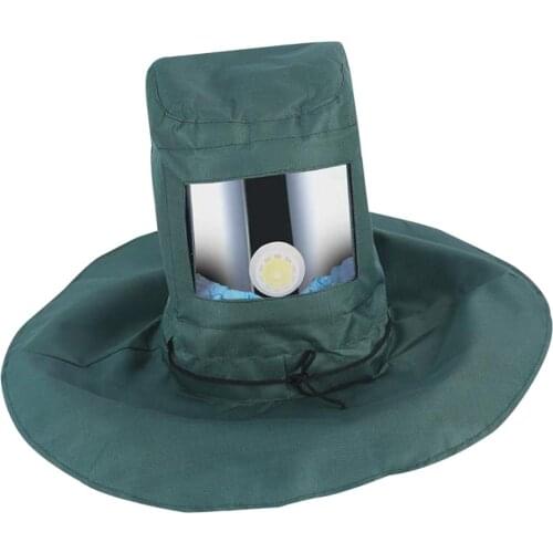 Industrial Labor Work Protection Canvas Sand Blasting Shawl Cap Anti Impact Large View Vent Design Equipment