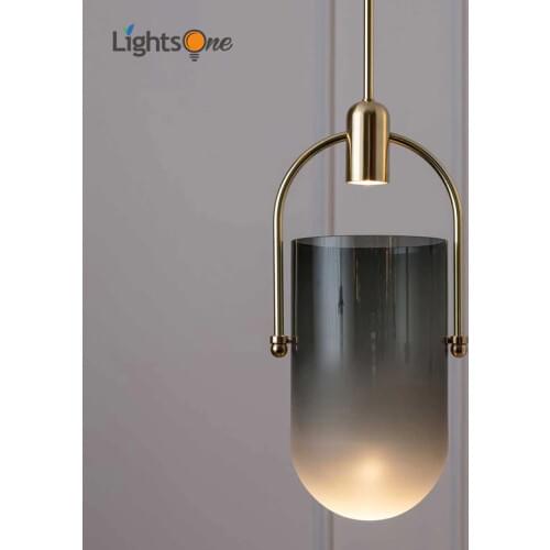 Nordic simple single head pendant light glass cover restaurant bar cafe coffee shop personality creative bedside pendant lamp