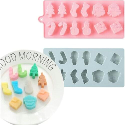 Christmas 3D Chocolate Mold Silicone Chocolates Molds for Baking Nonstick Jelly Pudding Sugarcraft Mould DIY Kitchen Bakeware