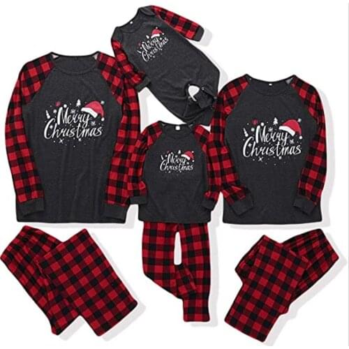 Christmas Family Clothes Pyjamas PJs Set Xmas Santa Kids Sleepwear Nightwear Top Pants Clothes Set Mom&Dad&Kids&Infant Pajama