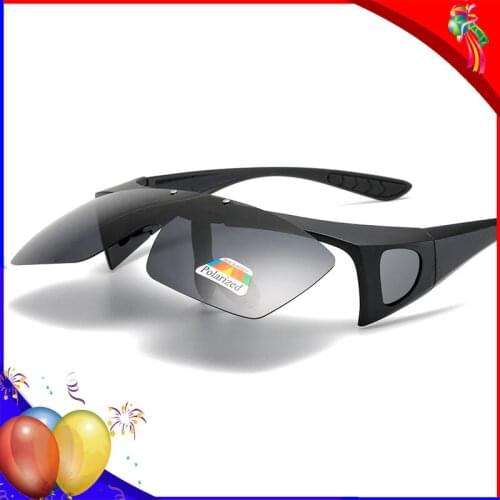 Sunglasses For Myopia Prescription Polarized Sunglass Men Women Flip Up Oversized Glasses Retro Square Half Rim Driving Eyeglass