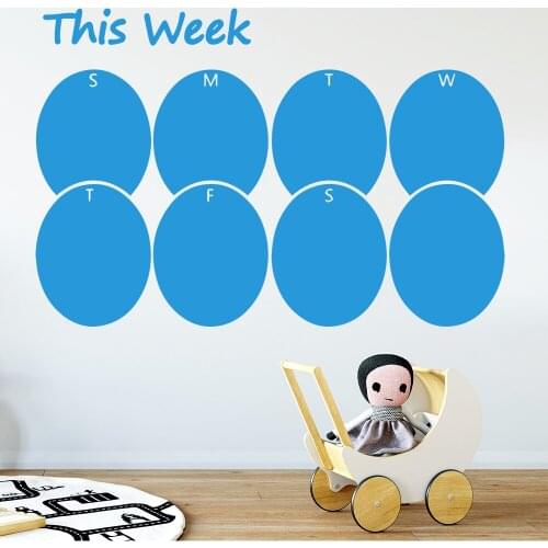 Modern blackboard Customize Week Geometry Wall Art Decal Wall Sticker For Kids Living Room Mural Vinyl Stickers Art Decals