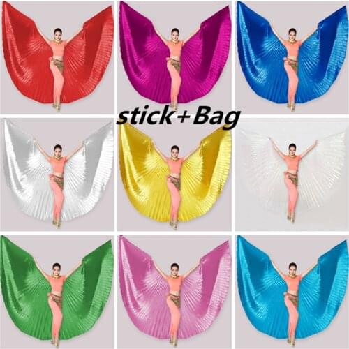 Belly Dance Isis Wings Belly Dance Accessory Bollywood Oriental Egypt Egyptian Wings Costume With Sticks Adult Women Gold