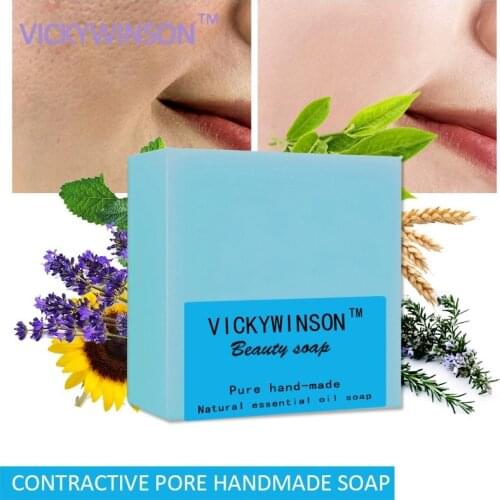 VICKYWINSON Shrink pores essential oil handmade soap 100g Balance oil secretion integrate antibacterial anti-inflammatory