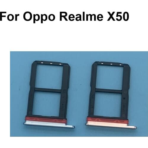 For Oppo Realme X50 New Tested Good Sim Card Holder Tray Card Slot For Oppo Real me X 50 Sim Card Holder Replacement RealmeX50