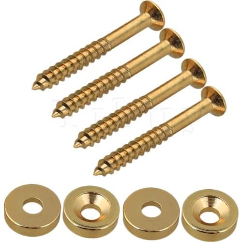 Yibuy 4 PCS Gold Neck Joint Bushings And Bolts For Electric Guitar