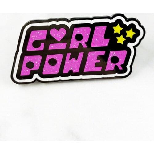 Girl Power Feminism Cute Cartoon Enamel Metal Alloy Clothes Bag Hat Lapel Badge Brooch Pin Accessories