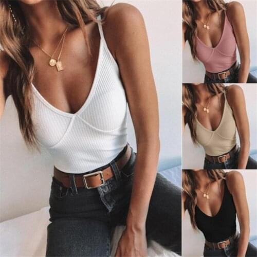 Female Sexy Bodysuits Women Sleeveless Overalls Summer Slim Rompers Jumpsuit Basic V-neck Sling Playsuit Womens Tops Streetwear