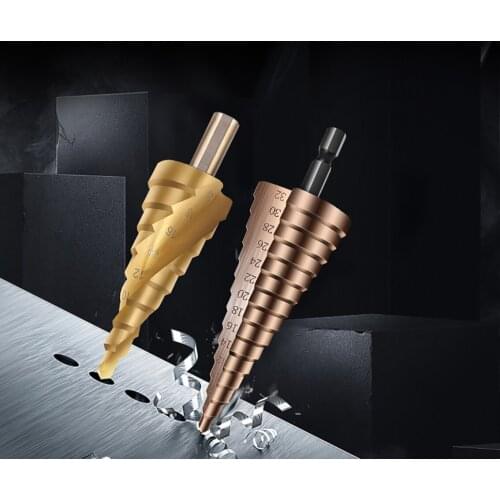 1Pcs HSS Straight/Spiral Groove Step Drill Bit 4-12mm 4-20mm 4-32mm Wood Metal Hole Cutter Core Drilling Tools
