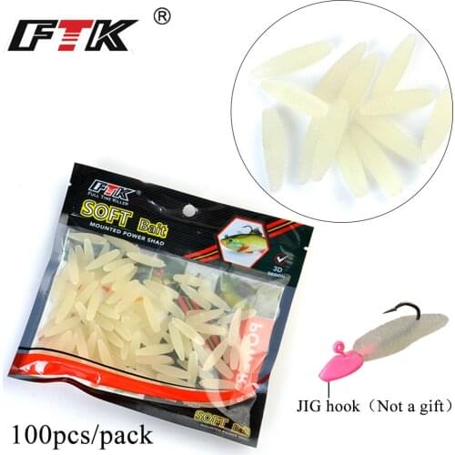 100pcs/lot 2.5cm Luminous Grub maggot Soft Lure smell Worms Glow Shrimps Fishing Lures Baits maggots clip Jig Lure