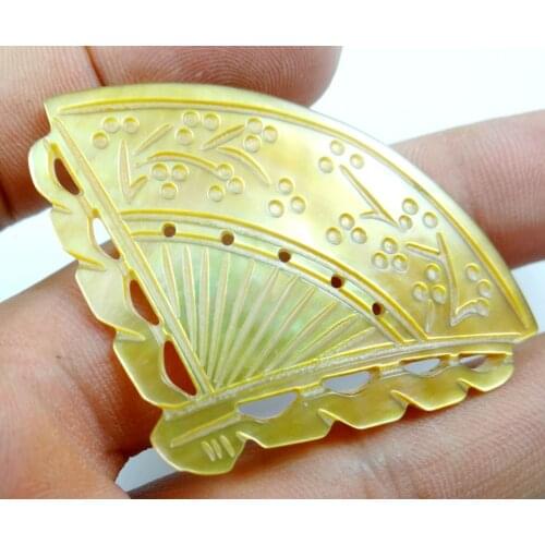 2pc Natural Sea SHELL hand-carved Shell fan Pendant Jewelry making necklace for Women Vintage Jewelry Friendship Gifts F64