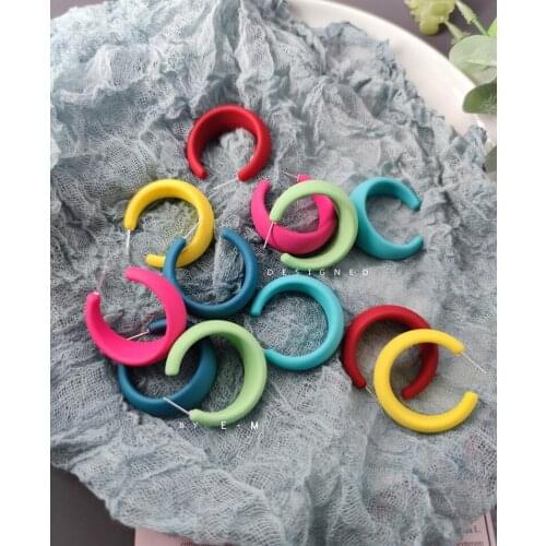 2021 Candy Ring Color Womens Earrings C-shaped Gummy Macaroni Color Girls Ear Pendant S925 Pin Fashion Jewelry Birthday Gift