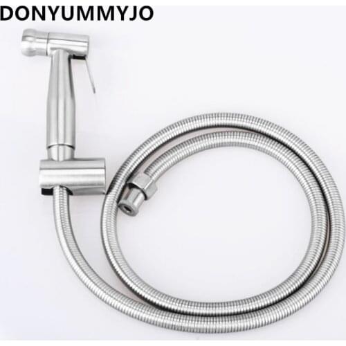 304 Stainless Steel Handheld Bidet Spray Black Shower Sprayer Set Toilet Shattaf Sprayer Douche Kit Bidet Faucet