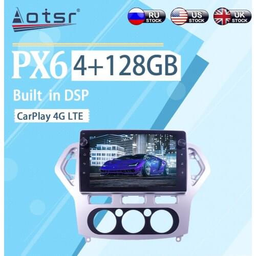 4+128GB For Ford mondeo MK4 2007 - 2010 Android 10 BT WIFI Wireless Carplay Car Multimedia Radio Player GPS Navigation Stereo