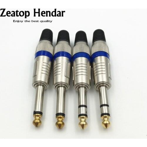 40Pcs 6.35mm 2 3 Pole Mono Stereo Audio Jack 6.5 Amplifier Microphone Plug 6.35 Sophomore Core Soldering DIY Connector