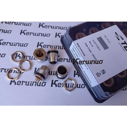 5-2271143-2 TE Connectivity Solder Connector 8 Contacts, PCB Mount M12 IP68