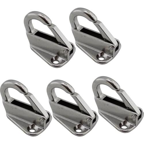 5pcs Stainless Steel 316 Spring Fender Hook Snap Attach Rope Boat Sail Tug Ship Marine Hardware High Polished Yacht Accessories