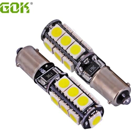 50pcs/lot high quality ba9s led canbus 13smd 5050 led no Error Free,t4w ba9s led bulb 182 car led light parking led car styling