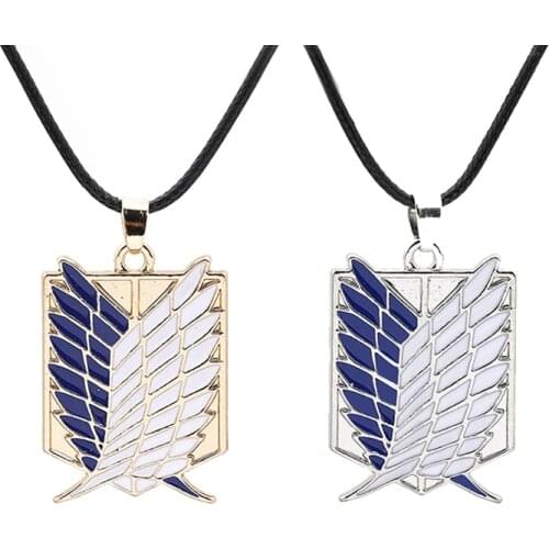 Anime Attack On Titan Cosplay eren Pendant Necklace Shingeki No Kyojin manga freedom Wings of Liberty Pendant Neck Chain Jewelry